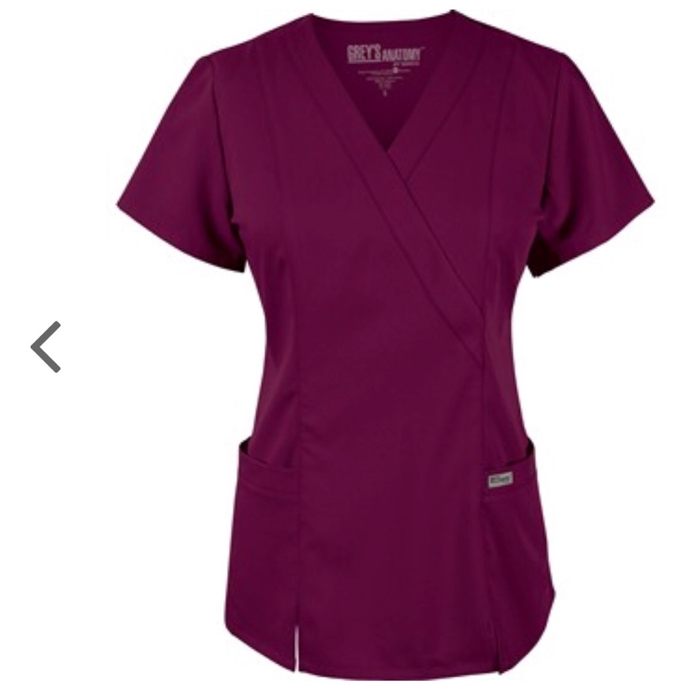 Greys Anatomy Mock Wrap Scrub Top Size Medium